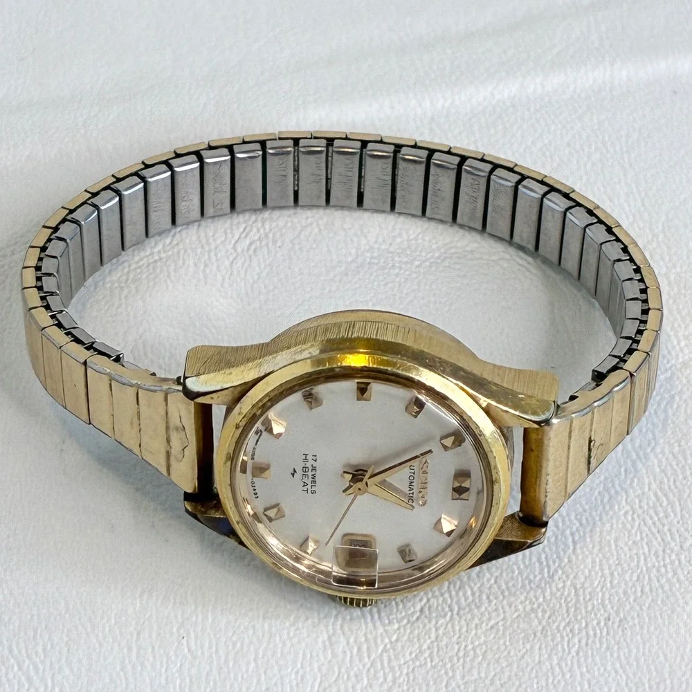 Vintage Seiko Automatic Watch 2205-0259 10K RGP Hi-Beat 17 Jewels Gold Tone